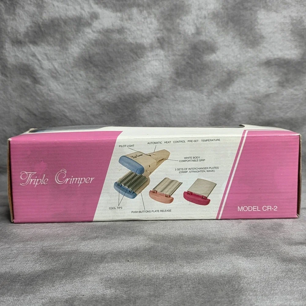 Triple Crimper 3 in 1 Crimp, Straighten, Wave Model CR-2 Vintage‎ 90s
